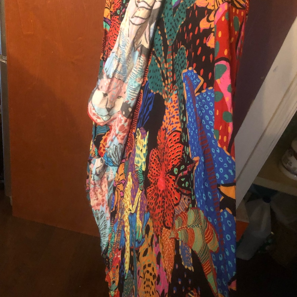 FARM Rio Multicolor Floral Asymmetrical Dress — Green, Yellow, Blue, Pink - Picture 9 of 16